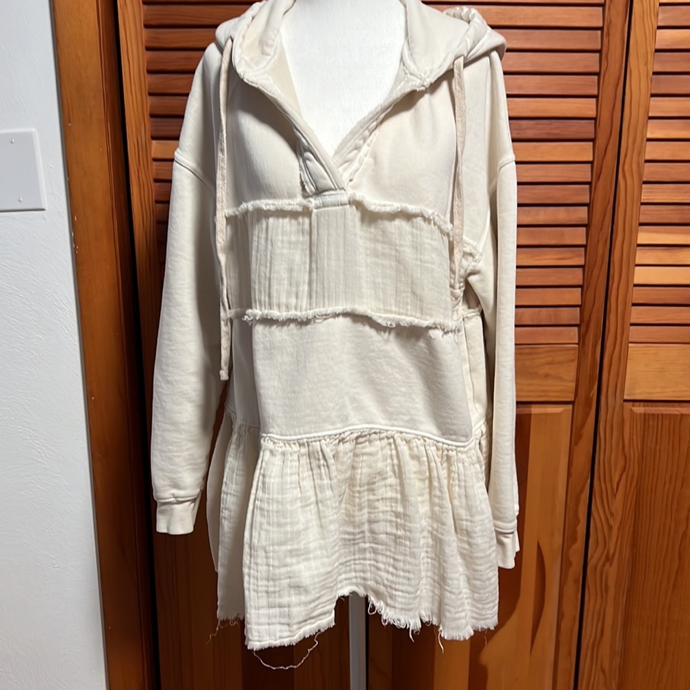 Free people oversized distressed sweatshirt